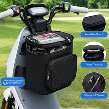 Load image into Gallery viewer, Motorcycle Front Storage Bag for Electric Bike Helmet Hanging Bag Waterproof Cycling Navigation E-Bike Handlebar Pouch Bag With Touch Screen