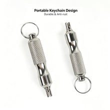 Load image into Gallery viewer, Stainless Steel Tire Valve Core Removal Tool with Keychain Valve Wrench for Motorcycle Bicycle Repair Accessory