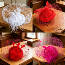 Load image into Gallery viewer, Women Hat Polka Dot Felt Mesh Hat Elegant Fashion Party Wedding Daily Decor Decorative Hair Accessories