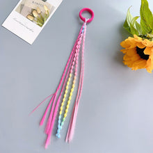 Load image into Gallery viewer, Colorful Elastic Hair Ties Elastic Hair Band With Wig Braid For Kids & Adults Fashion Sweet Daily Hair Accessories