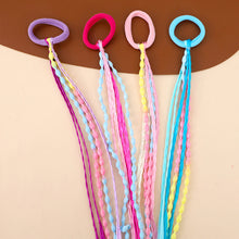 Load image into Gallery viewer, Colorful Elastic Hair Ties Elastic Hair Band With Wig Braid For Kids & Adults Fashion Sweet Daily Hair Accessories