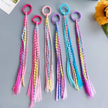 Load image into Gallery viewer, Colorful Elastic Hair Ties Elastic Hair Band With Wig Braid For Kids & Adults Fashion Sweet Daily Hair Accessories