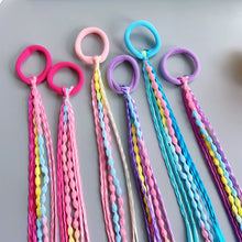 Load image into Gallery viewer, Colorful Elastic Hair Ties Elastic Hair Band With Wig Braid For Kids & Adults Fashion Sweet Daily Hair Accessories