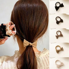 Load image into Gallery viewer, Korean Style High Elastic Hair Band Bow Hair Ties Seamless Ponytail Bun Hair Scrunchies Daily Hair Accessories