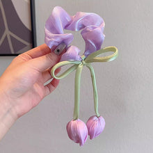 Load image into Gallery viewer, Japanese Korean Style Sweet Versatile Tulip Scrunchies Handmade High Grade Hair Ties Ponytail Hair Accessories