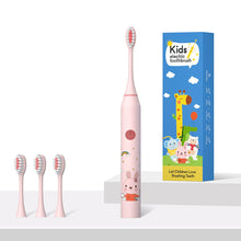 Load image into Gallery viewer, Soft-bristle Brush Clean Sonic Electric Toothbrush Cartoon Pattern for Kids with Replacement Tooth Brush Head Toothbrush