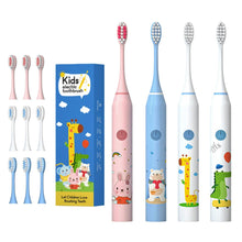 Load image into Gallery viewer, Soft-bristle Brush Clean Sonic Electric Toothbrush Cartoon Pattern for Kids with Replacement Tooth Brush Head Toothbrush