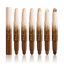 Load image into Gallery viewer, 2 in 1 Contour Stick Cream Highlighter Matte Bronzer Face Makeup Double End Concealer Nose Shadow Long Lasting Waterproof