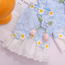 Load image into Gallery viewer, Summer Floral Printed Mesh Lace Pet Dress With Bow Cute Flower Puppy Kitty Costume Clothes For Small Dogs Cats