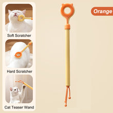 Load image into Gallery viewer, 2 In 1 Retractable Double Sided Cat Teaser Wand Multifunctional Massage Scratcher Interactive Pet Toy For Kittens