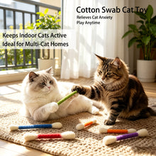 Load image into Gallery viewer, 6Pcs Giant Cotton Swab Shaped Catnip Cat Toy Durable Chewing Teething Dental Rope Interactive Kitten Play Accessory