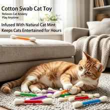 Load image into Gallery viewer, 6Pcs Giant Cotton Swab Shaped Catnip Cat Toy Durable Chewing Teething Dental Rope Interactive Kitten Play Accessory
