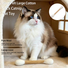Load image into Gallery viewer, Giant Wool Cotton Swab Shaped Catnip Toy Durable Teeth Grinding Chew Stick Interactive Kitten Self Play Accessory