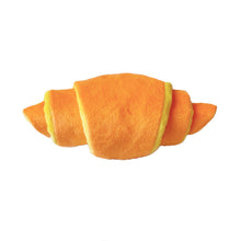Load image into Gallery viewer, Croissant Shaped Squeaky Plush Dog Toy Hidden Food Sniffing Treat Dispensing Molar Toy For Small Medium Dogs
