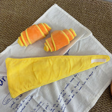 Load image into Gallery viewer, Croissant Shaped Squeaky Plush Dog Toy Hidden Food Sniffing Treat Dispensing Molar Toy For Small Medium Dogs