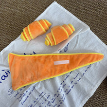 Load image into Gallery viewer, Croissant Shaped Squeaky Plush Dog Toy Hidden Food Sniffing Treat Dispensing Molar Toy For Small Medium Dogs