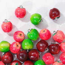 Load image into Gallery viewer, 5Pcs Simulation 3D Apple Fruit Resin Loose Beads DIY Handmade Bracelet Necklace Phone Charm Craft Supplies