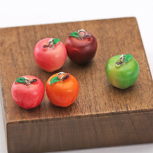 Load image into Gallery viewer, 5Pcs Simulation 3D Apple Fruit Resin Loose Beads DIY Handmade Bracelet Necklace Phone Charm Craft Supplies
