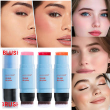Load image into Gallery viewer, Blush Stick Double-Ended Natural Long Lasting Expansive Color Brightening Matte Makeup Monochrome Creamy Lips Cheek Makeup