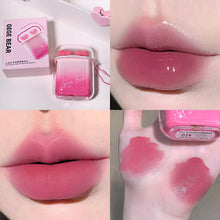 Load image into Gallery viewer, 2pcs/set Cute Water Gloss Velvet Matte Lip Glaze Waterproof Combination Mirror Matte Headphone Shaped Pendant Lipstick
