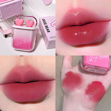 Load image into Gallery viewer, 2pcs/set Cute Water Gloss Velvet Matte Lip Glaze Waterproof Combination Mirror Matte Headphone Shaped Pendant Lipstick