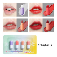Load image into Gallery viewer, 6pcs/set Mini Cute Capsule Waterproof Lipstick Set Lip Balm Moisturizing Non-stick Cup Carry Pill Lipstick Lips Makeup Cosmetic