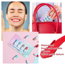 Load image into Gallery viewer, 6pcs/set Mini Cute Capsule Waterproof Lipstick Set Lip Balm Moisturizing Non-stick Cup Carry Pill Lipstick Lips Makeup Cosmetic