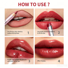 Load image into Gallery viewer, 3pcs/set Waterproof Long Lasting Matte Black Lipstick Set Velvet Liquid Lip Gloss Lip Liner Set Red Stain Makeup Cosmetic