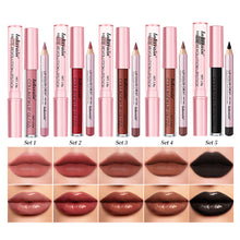 Load image into Gallery viewer, 3pcs/set Waterproof Long Lasting Matte Black Lipstick Set Velvet Liquid Lip Gloss Lip Liner Set Red Stain Makeup Cosmetic