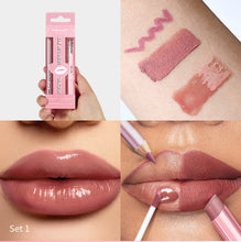 Load image into Gallery viewer, 3pcs/set Waterproof Long Lasting Matte Black Lipstick Set Velvet Liquid Lip Gloss Lip Liner Set Red Stain Makeup Cosmetic
