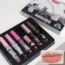 Load image into Gallery viewer, 6Pcs/set Cute Cat Mirror Water Lip Gloss Set Red Tint for Lips Makeup Long Lasting Glass Lip Glaze Waterproof Lipstick Kit