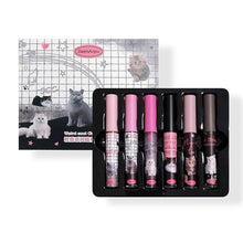Load image into Gallery viewer, 6Pcs/set Cute Cat Mirror Water Lip Gloss Set Red Tint for Lips Makeup Long Lasting Glass Lip Glaze Waterproof Lipstick Kit