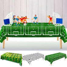 Load image into Gallery viewer, 137*183CM/137*274CM Disposable Soccer Tablecloth PE Material Waterproof Oil-Proof Easy Clean For Soccer Theme Party Decorations