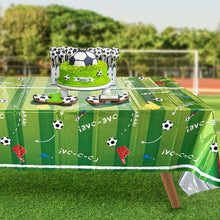 Load image into Gallery viewer, 137*183CM/137*274CM Disposable Soccer Tablecloth PE Material Waterproof Oil-Proof Easy Clean For Soccer Theme Party Decorations