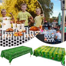 Load image into Gallery viewer, 137*183CM/137*274CM Disposable Soccer Tablecloth PE Material Waterproof Oil-Proof Easy Clean For Soccer Theme Party Decorations