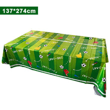 Load image into Gallery viewer, 137*183CM/137*274CM Disposable Soccer Tablecloth PE Material Waterproof Oil-Proof Easy Clean For Soccer Theme Party Decorations