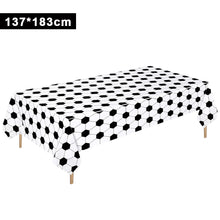 Load image into Gallery viewer, 137*183CM/137*274CM Disposable Soccer Tablecloth PE Material Waterproof Oil-Proof Easy Clean For Soccer Theme Party Decorations