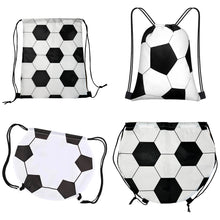 Load image into Gallery viewer, Football Pattern Drawstring Backpack Multifunctional 210D Polyester Storage Bag For Marathons And Outdoor Sports