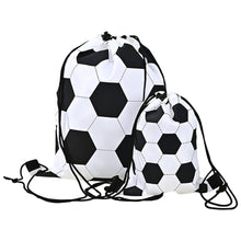 Load image into Gallery viewer, Football Pattern Drawstring Backpack Multifunctional 210D Polyester Storage Bag For Marathons And Outdoor Sports