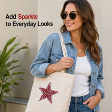 Load image into Gallery viewer, Pentagram Shaped Rhinestone Iron On Patches Clothing Appliques DIY Handmade Sewing Craft Accessories