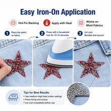 Load image into Gallery viewer, Pentagram Shaped Rhinestone Iron On Patches Clothing Appliques DIY Handmade Sewing Craft Accessories