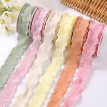 Load image into Gallery viewer, New 10 Yards 4cm Edge Fishtail Chiffon Ribbon for Gift Wrapping Bouquet Packaging & Daily DIY Decoration
