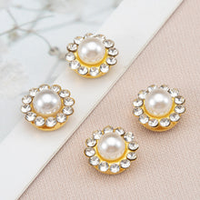 Load image into Gallery viewer, 50Pcs Gold & Silver Base Rhinestone Pearl Sewing Beads Sparkling DIY Jewelry Daliy Sewing Embellishments