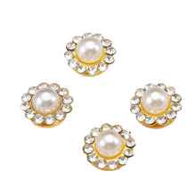Load image into Gallery viewer, 50Pcs Gold & Silver Base Rhinestone Pearl Sewing Beads Sparkling DIY Jewelry Daliy Sewing Embellishments