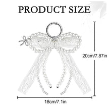 Load image into Gallery viewer, Korean Style Cute Bow Lace Keychain White Black Stylish Bag Pendant Phone Chain Daily Decoration Accessories
