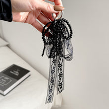 Load image into Gallery viewer, Korean Style Cute Bow Lace Keychain White Black Stylish Bag Pendant Phone Chain Daily Decoration Accessories