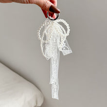Load image into Gallery viewer, Korean Style Cute Bow Lace Keychain White Black Stylish Bag Pendant Phone Chain Daily Decoration Accessories