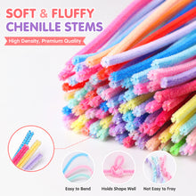 Load image into Gallery viewer, 100Pcs Macaron Mixed Color Chenille Stems Plush Stick DIY Craft Wires for Handmade Toys Art Hobby Supplies