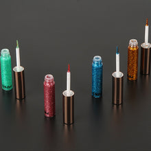 Load image into Gallery viewer, Colorful Glitter Eyeliner Waterproof Shiny Liquid Eye Liner Sparkle Metallic Pearl Neon Colors Vibrant Eye Makeup Party Rave Festival