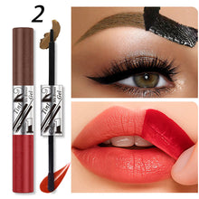 Load image into Gallery viewer, 2 in 1 Peel Off Eyebrow Tint & Lip Stain Kit Double Head Eyebrow Gel Tint Lipstick Waterproof Long Lasting Peelable Makeup Set
